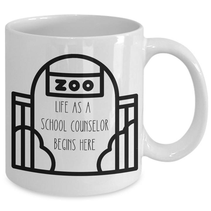 Funny School Counselor Mug, Coffee Cup Gift Counselor, National School Counseling Appreciation Week, Staff Teacher Apprecation, School Is a Zoo