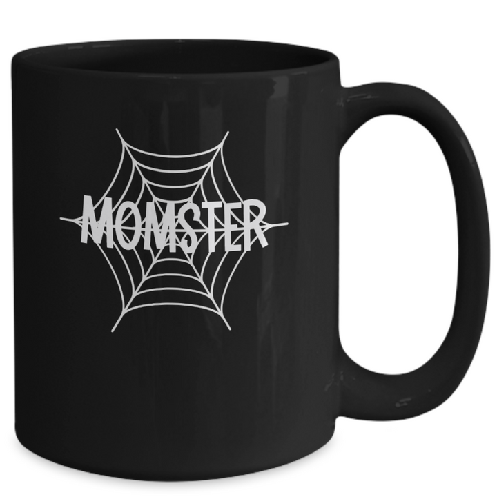 Momster Halloween Mug, Black Halloween Momster Coffee Cup, Halloween Presents for Mom, Housewarming Fall Drinkware