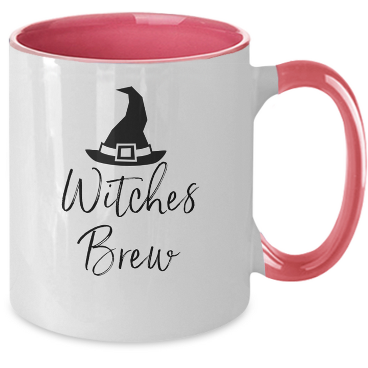 Witches Brew Halloween Mug, Two Toned Halloween Witch Coffee Cup, Halloween Presents for Friends, Witch Halloween Housewarming Decor