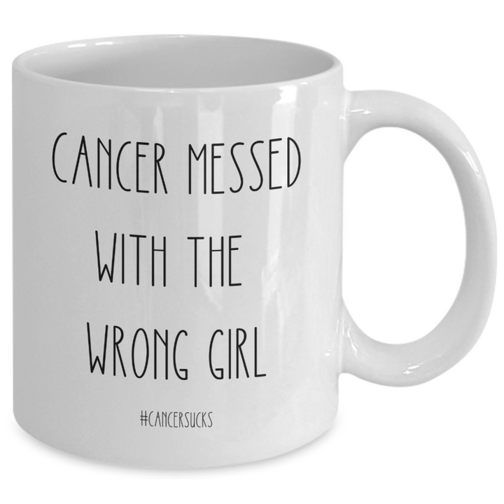 Cancer Sucks Mug, Cancer Survivor Coffee Cup, Cancer Messed With the Wrong Girl, Fighting Cancer Presents, Breast Cancer Awareness