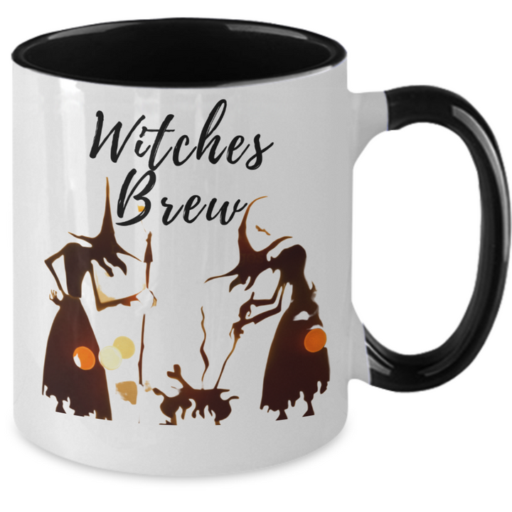 Fun Witch Halloween Mug, Witches Brew Two Toned Coffee Cup, Halloween Housewarming Decor, Halloween Birthday Presents