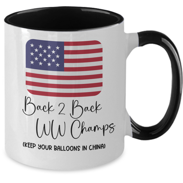 Funny USA Mug, Chinese Balloon Two Toned Political Coffee Cup, Trending Political Satire Topic, Biden Administration, Gifts for Veteran's Birthday