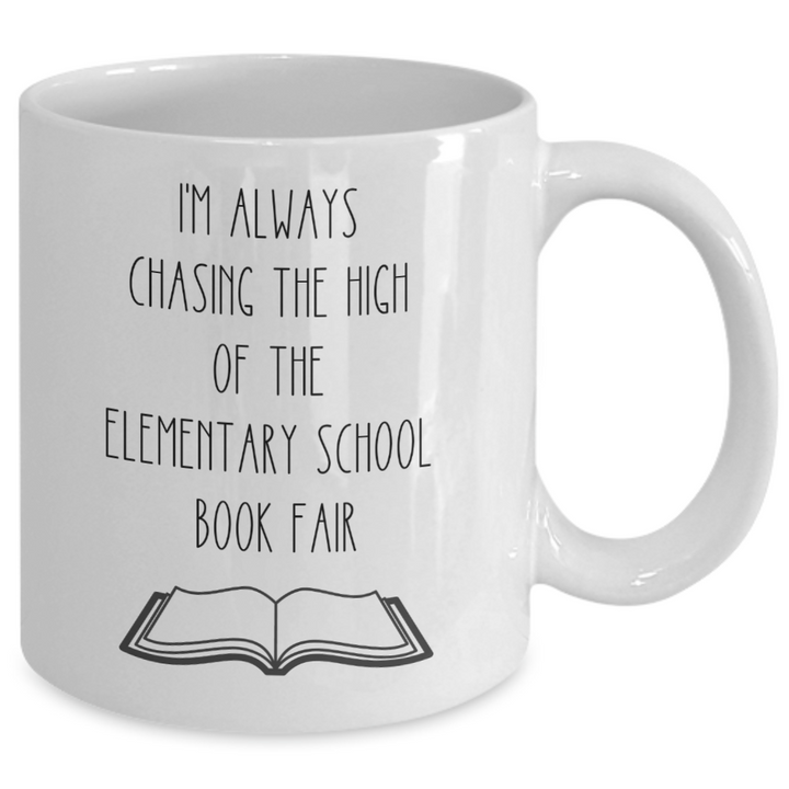 Funny Book Fair Mug, Coffee Cup Gifts for Elementary School Teacher, Funny Librarian Birthday Present, Teacher Appreciation