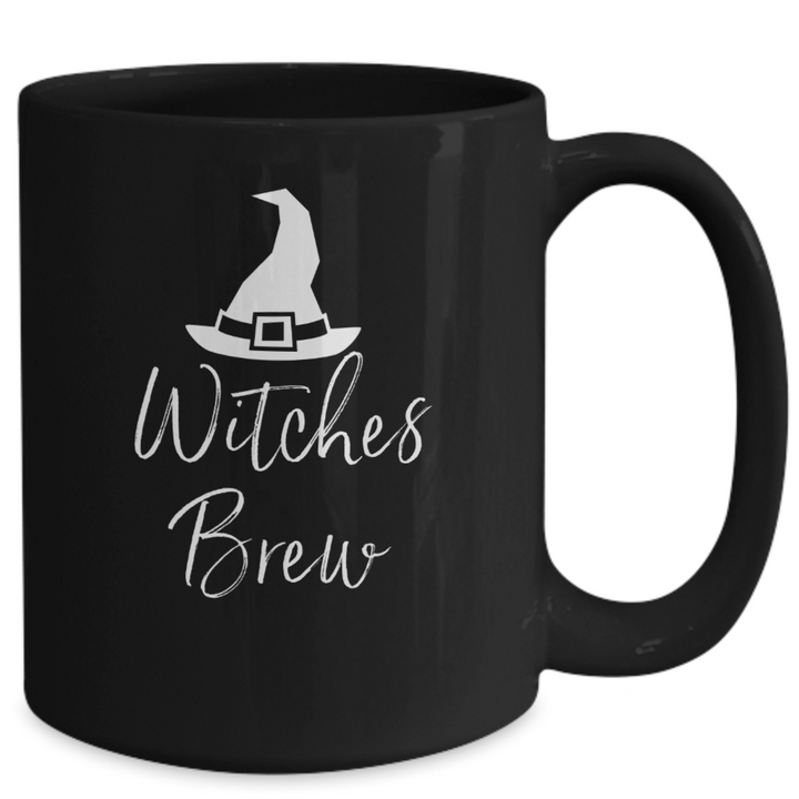 Witches Brew Halloween Mug, Witch Coffee Cup, Black Halloween Ceramic Mug, Halloween Housewarming Decor for Friends and Family