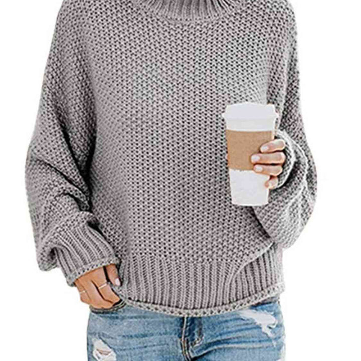 Chunky Pullover Turtleneck Sweater, Dropped Shoulder Sweater, Trendy Apparel For Women, Cute and Comfy Fall Sweater,