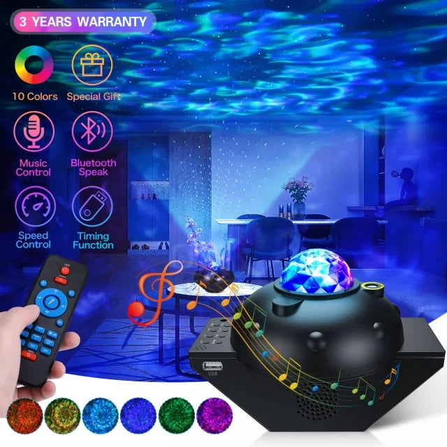 Star Light Projector, LED Starry Night Light Projector, Galaxy Projector Led Lights, Star Music Projectors, Bluetooth Speaker, Remote Control, Timing Function,