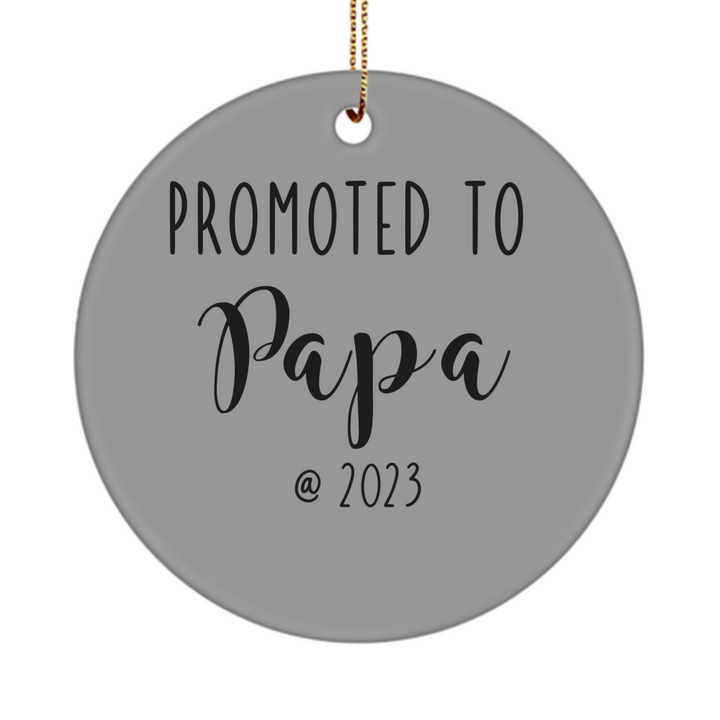 Papa Ornament, Ceramic Ornament Gifts for Papa, Promoted to Papa 2023, New Baby Announcement, Papa Gifts from Grandkids