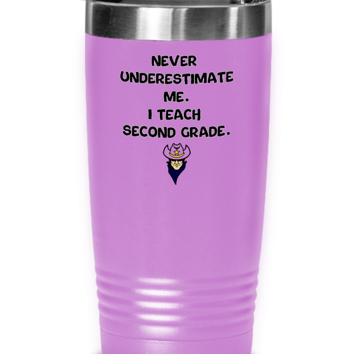 Funny Second Grade Teacher Tumbler, 20 oz 30 stainless steel, North Ridgeville Rangers, Teacher Appreciation Gifts, End of School Gift for Teacher