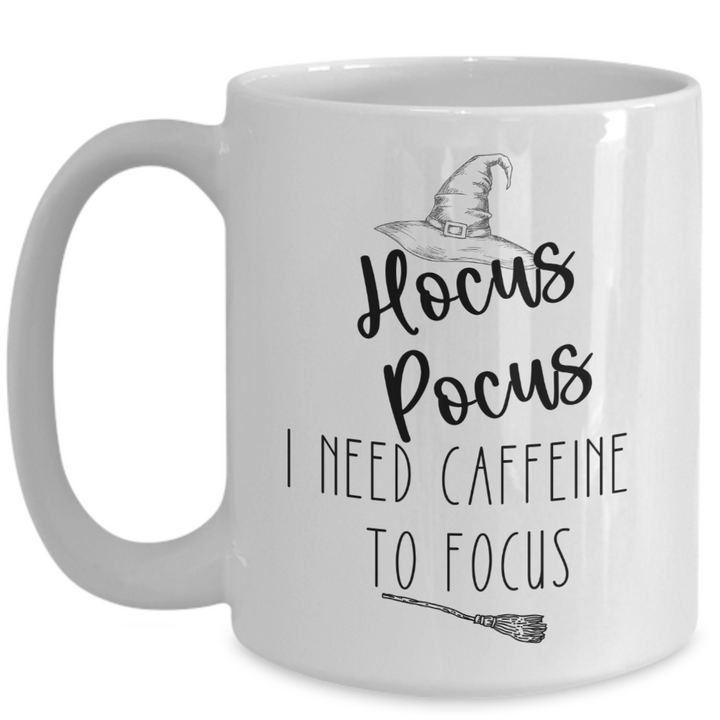 Halloween Hocus Pocus Caffeine Mug, Funny Caffeine Addictions Coffee Cup, Halloween Decorations for friends