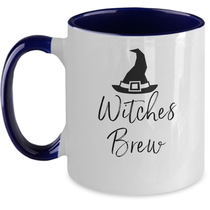 Witches Brew Halloween Mug, Two Toned Halloween Witch Coffee Cup, Halloween Presents for Friends, Witch Halloween Housewarming Decor