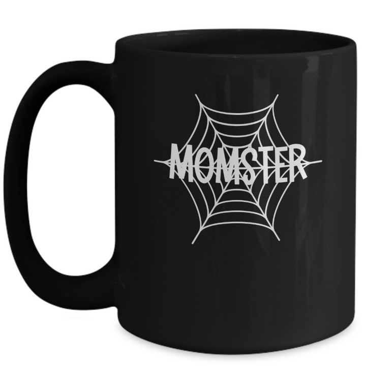 Momster Halloween Mug, Black Halloween Momster Coffee Cup, Halloween Presents for Mom, Housewarming Fall Drinkware