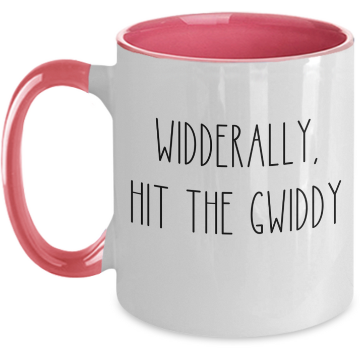 Funny Hit the Griddy Mug, Trending Topics 2023, Two Toned Coffee Cup, Widderally Hit the Gwiddy, Griddy Gifts for Friends and Family, Trendy Mug Sayings