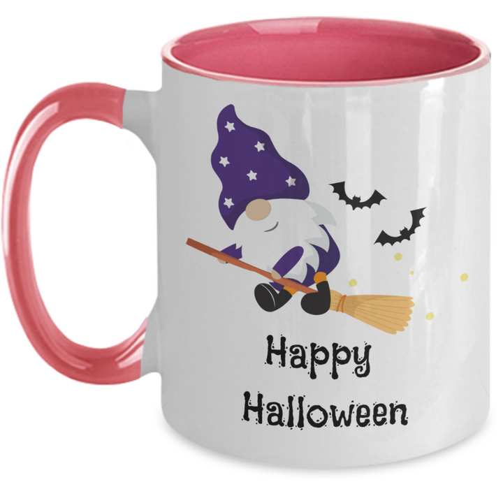 Happy Halloween Two Toned Coffee Mug, Halloween Gnome Housewarming Decor, Fall Decorations for Friends