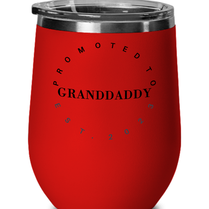 Granddaddy Wine Glass, Granddaddy Gifts, Promoted to Granddaddy 2023, Grandparent's Day Presents, From Grandkids