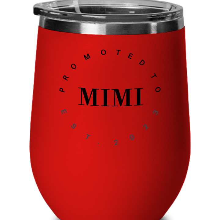 Mimi Wine Glass, Promoted to Mimi 2023, Gifts for Mimi, From Grandkids, New Baby Announcement