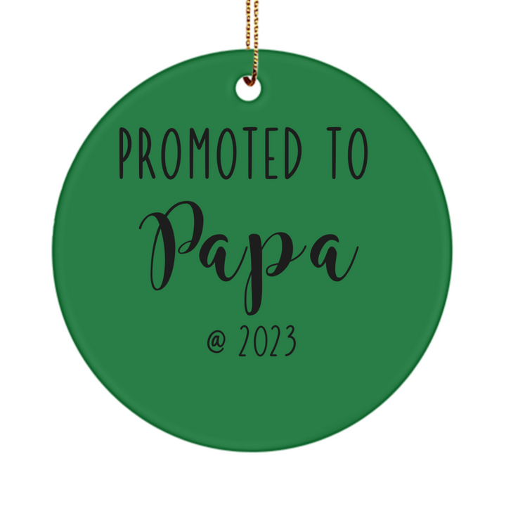 Papa Ornament, Ceramic Ornament Gifts for Papa, Promoted to Papa 2023, New Baby Announcement, Papa Gifts from Grandkids