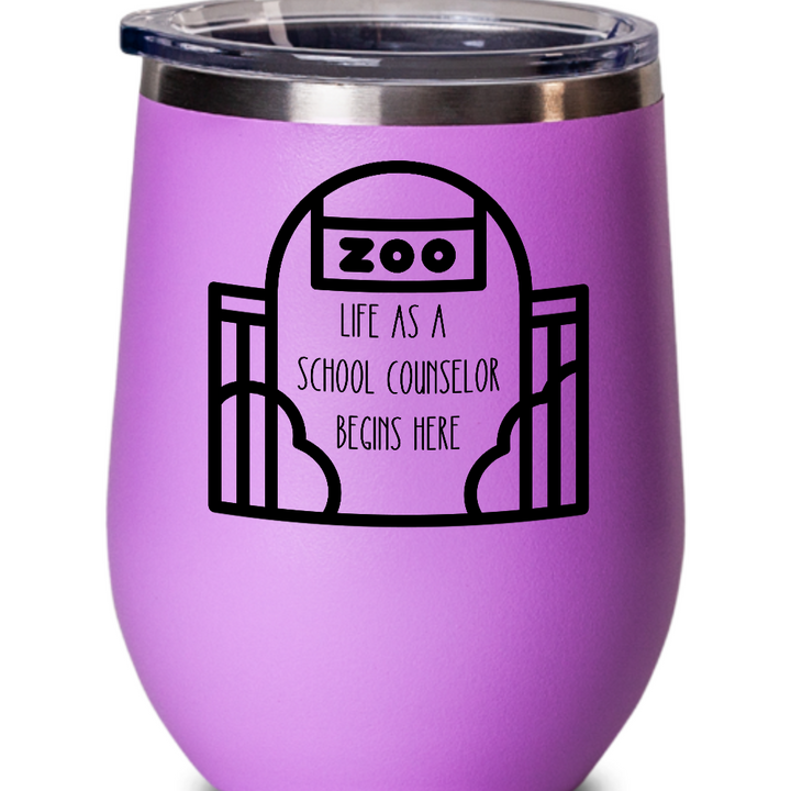 Funny School Counselor Wine Glass, National School Counseling Appreciation Week, Gifts for Counselor, Life as a Counselor, Counselor 12 oz Wine Tumbler, Counselor Graduation Present