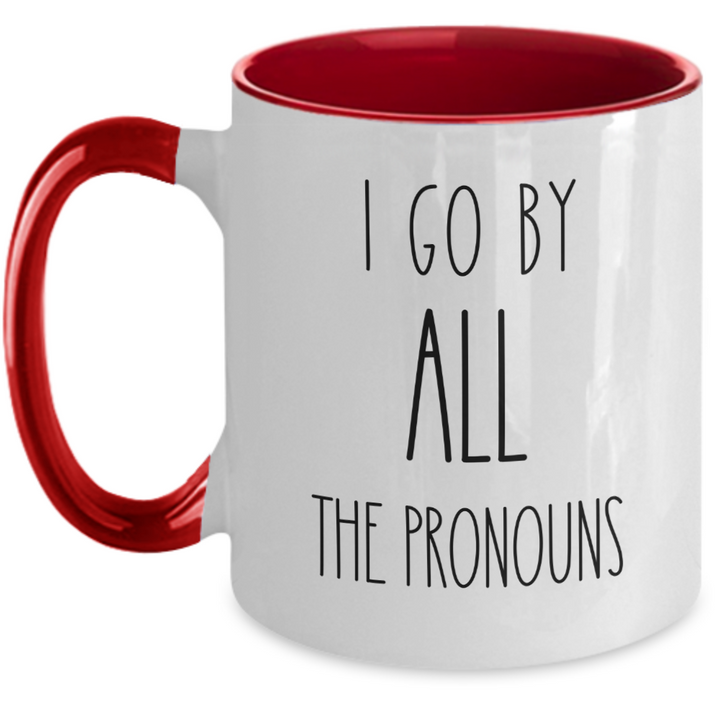 Funny Non-binary Mug, Nonbinary Two Toned Coffee Cup, Novelty Pronoun Present, Pronoun Present for Friends and Family, Nonbinary Birthday, Trendy Sayings