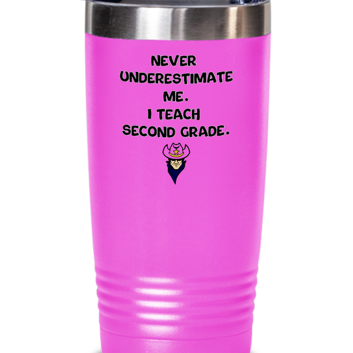 Funny Second Grade Teacher Tumbler, 20 oz 30 stainless steel, North Ridgeville Rangers, Teacher Appreciation Gifts, End of School Gift for Teacher