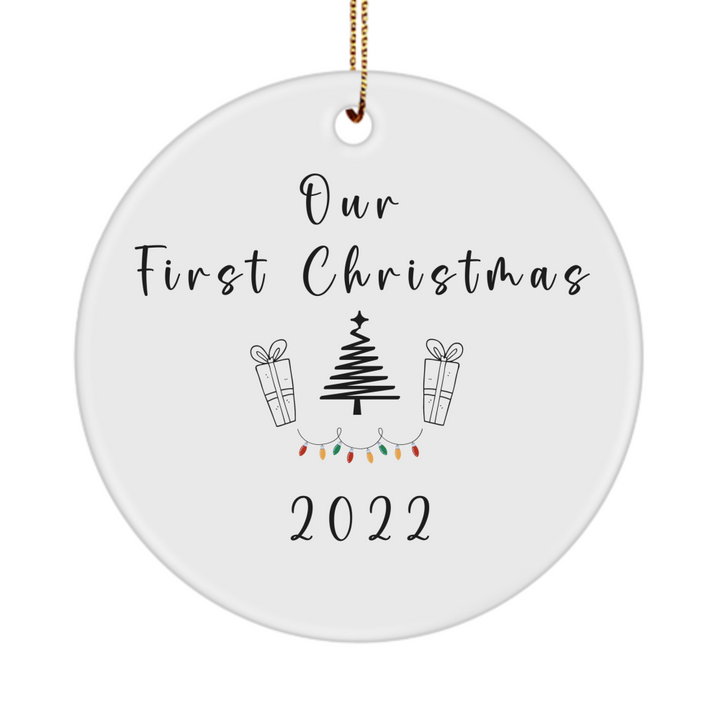 Our First Christmas Ceramic Ornament, Married in 2022, Wedding Gifts for Bride and Groom, Ceramic Ornament for Christmas Tree, Wedding Gift