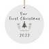 Our First Christmas Ceramic Ornament, Married in 2022, Wedding Gifts for Bride and Groom, Ceramic Ornament for Christmas Tree, Wedding Gift