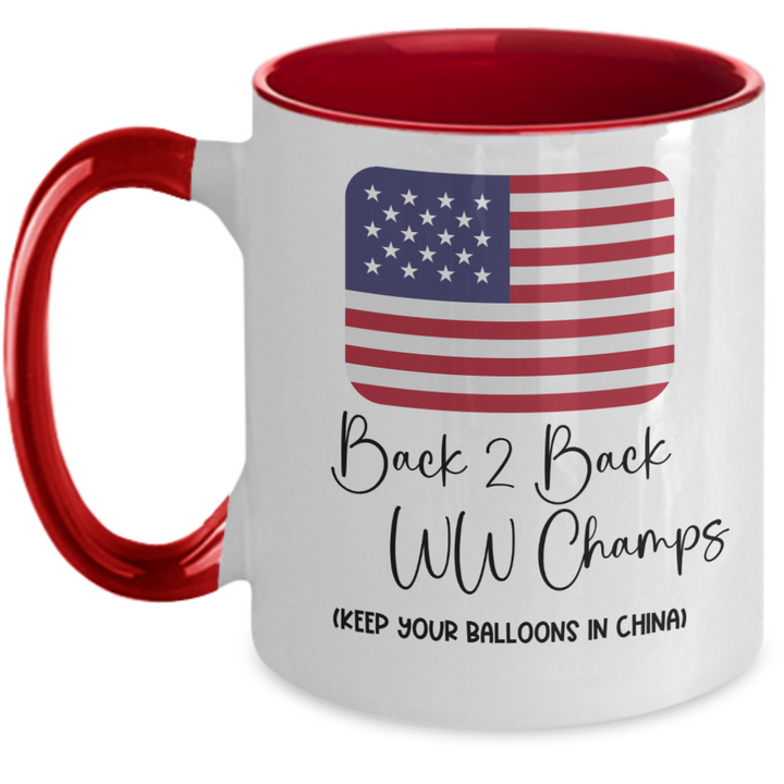 Funny USA Mug, Chinese Balloon Two Toned Political Coffee Cup, Trending Political Satire Topic, Biden Administration, Gifts for Veteran's Birthday