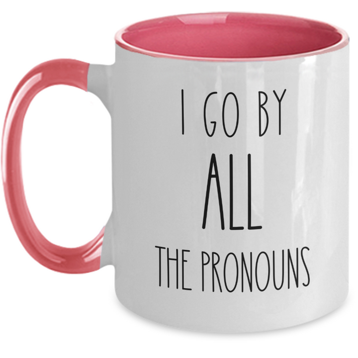 Funny Non-binary Mug, Nonbinary Two Toned Coffee Cup, Novelty Pronoun Present, Pronoun Present for Friends and Family, Nonbinary Birthday, Trendy Sayings