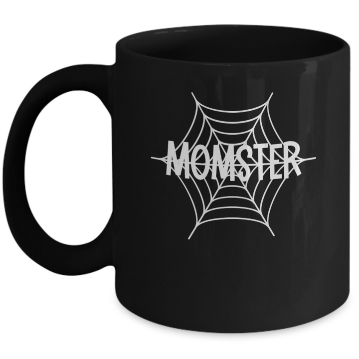 Momster Halloween Mug, Black Halloween Momster Coffee Cup, Halloween Presents for Mom, Housewarming Fall Drinkware