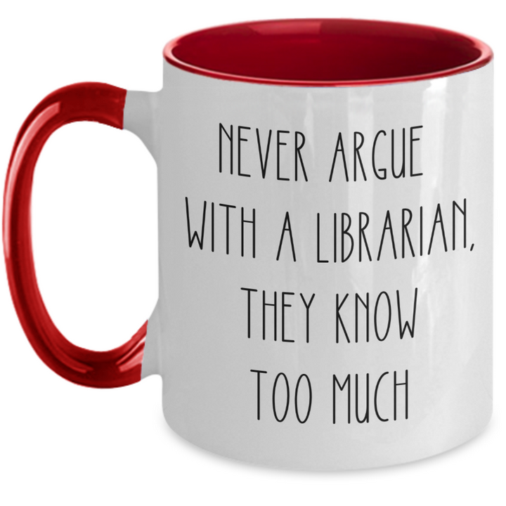 Funny Librarian Coffee Cup, Two Toned Librarian Mug, School Library Month, Librarian Appreciation Gifts, Fun Present for School Librarian