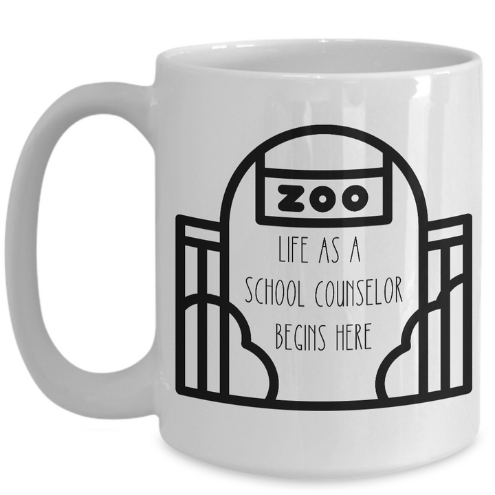 Funny School Counselor Mug, Coffee Cup Gift Counselor, National School Counseling Appreciation Week, Staff Teacher Apprecation, School Is a Zoo