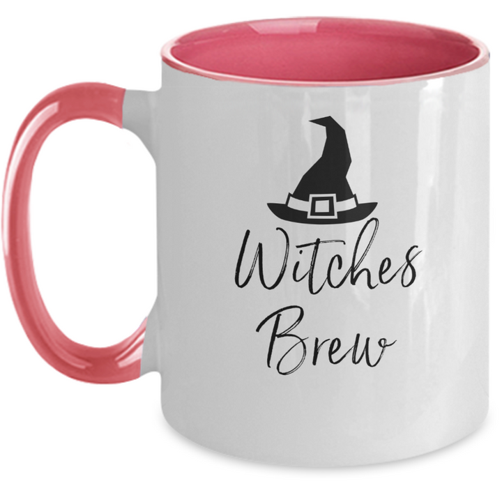 Witches Brew Halloween Mug, Two Toned Halloween Witch Coffee Cup, Halloween Presents for Friends, Witch Halloween Housewarming Decor