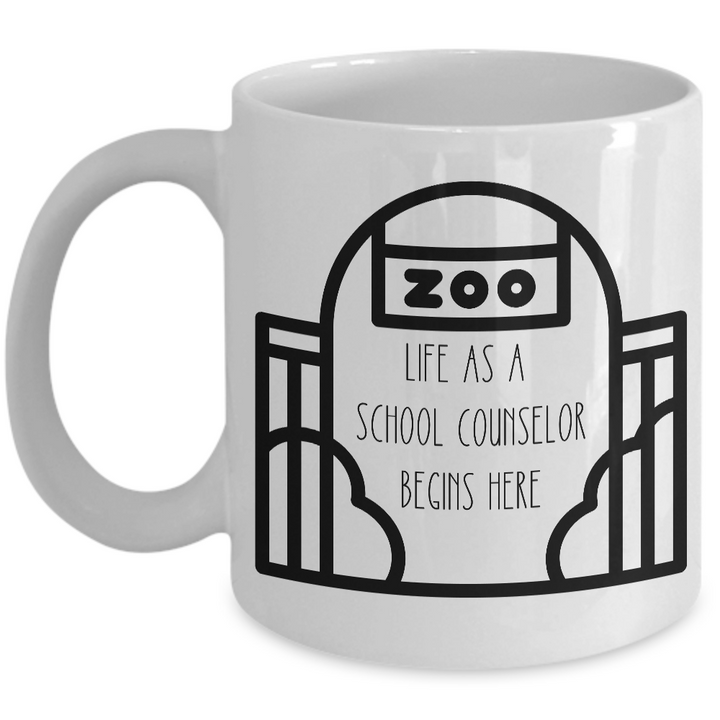 Funny School Counselor Mug, Coffee Cup Gift Counselor, National School Counseling Appreciation Week, Staff Teacher Apprecation, School Is a Zoo