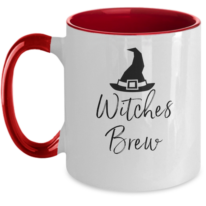 Witches Brew Halloween Mug, Two Toned Halloween Witch Coffee Cup, Halloween Presents for Friends, Witch Halloween Housewarming Decor