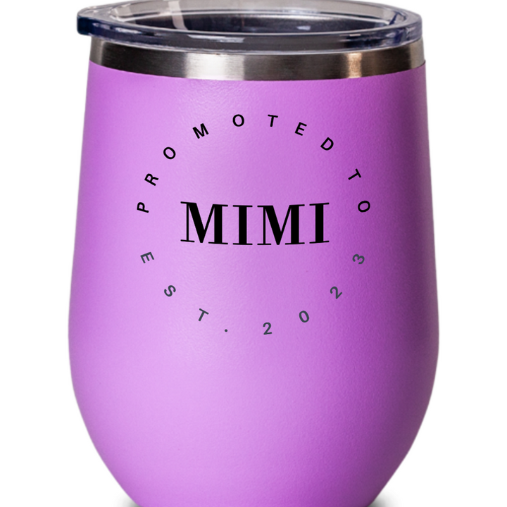 Mimi Wine Glass, Promoted to Mimi 2023, Gifts for Mimi, From Grandkids, New Baby Announcement