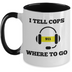 Funny 911 Dispatcher Two Toned Coffee Cup, Gag Gift for 911 Operator, Dispatcher Retirement Presents, Funny Coffee Cup for First Responders