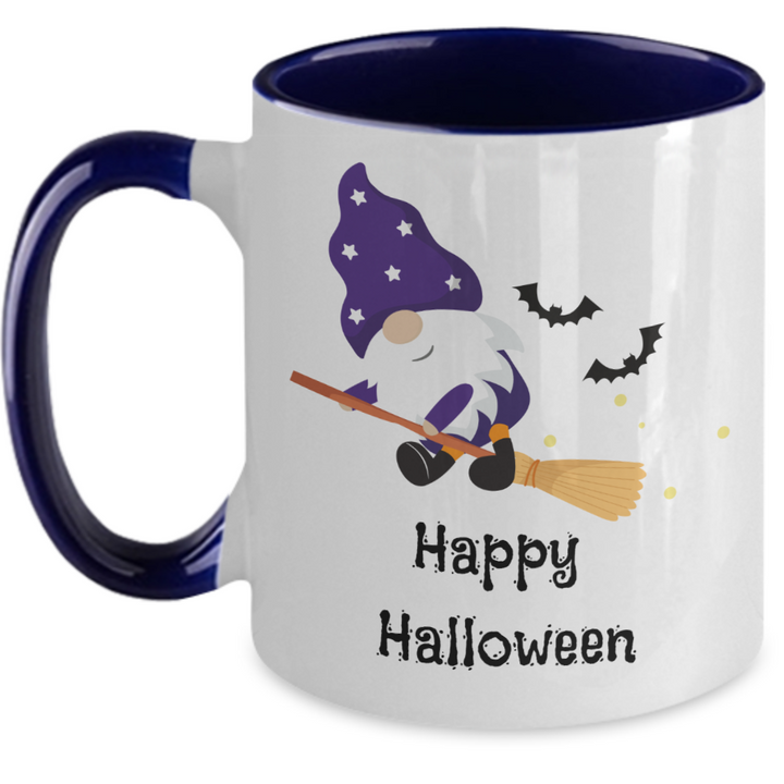 Happy Halloween Two Toned Coffee Mug, Halloween Gnome Housewarming Decor, Fall Decorations for Friends