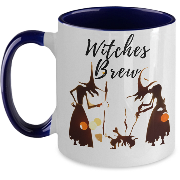 Fun Witch Halloween Mug, Witches Brew Two Toned Coffee Cup, Halloween Housewarming Decor, Halloween Birthday Presents