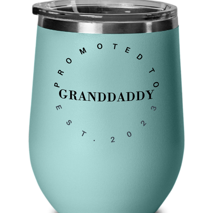 Granddaddy Wine Glass, Granddaddy Gifts, Promoted to Granddaddy 2023, Grandparent's Day Presents, From Grandkids