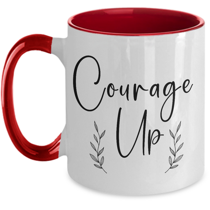 Motivational Courage Up Cancer Mug,