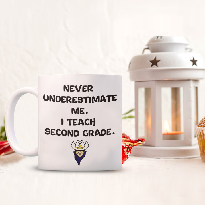 Funny Second Grade Teacher Mug, North Ridgeville Rangers Coffee Cup, Never Underestimate Me, Teacher Appreciation Presents, from Students,