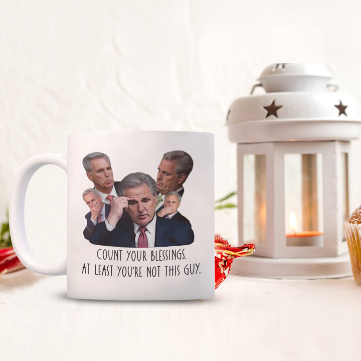 Funny Kevin McCarthy Coffee Mug, Political Gifts, Count Your Blessings, Sarcastic Political Satire, Gift for Democrat, Anti-Republican