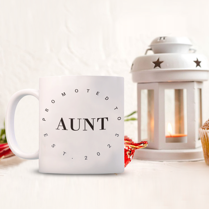 Funny Aunt Mug, Coffee Cup for Aunt, Gifts for Aunt, PRomoted to Aunt 2023, New Baby Announcement, Baby on the Way, to sister, from niece, from nephew