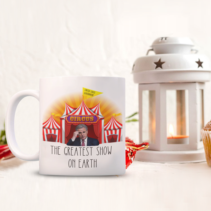 Funny Speaker McCarthy Political Mug, Kevin McCarthy Coffee Cup, Gift for Politicians, Anti-Republican Party, Democrats Birthday, Government Circus