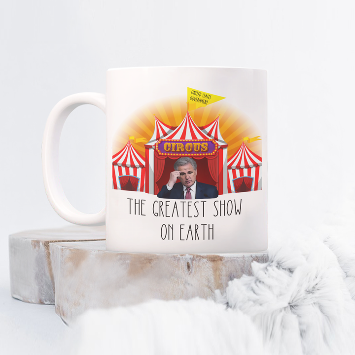 Funny Speaker McCarthy Political Mug, Kevin McCarthy Coffee Cup, Gift for Politicians, Anti-Republican Party, Democrats Birthday, Government Circus