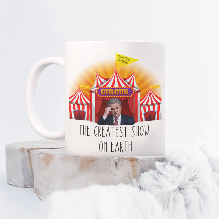 Funny Speaker McCarthy Political Mug, Kevin McCarthy Coffee Cup, Gift for Politicians, Anti-Republican Party, Democrats Birthday, Government Circus