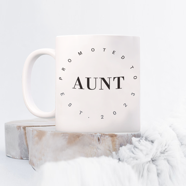 Funny Aunt Mug, Coffee Cup for Aunt, Gifts for Aunt, PRomoted to Aunt 2023, New Baby Announcement, Baby on the Way, to sister, from niece, from nephew