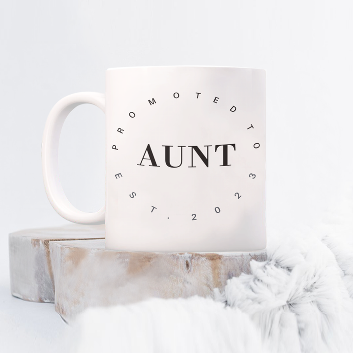 Funny Aunt Mug, Coffee Cup for Aunt, Gifts for Aunt, PRomoted to Aunt 2023, New Baby Announcement, Baby on the Way, to sister, from niece, from nephew