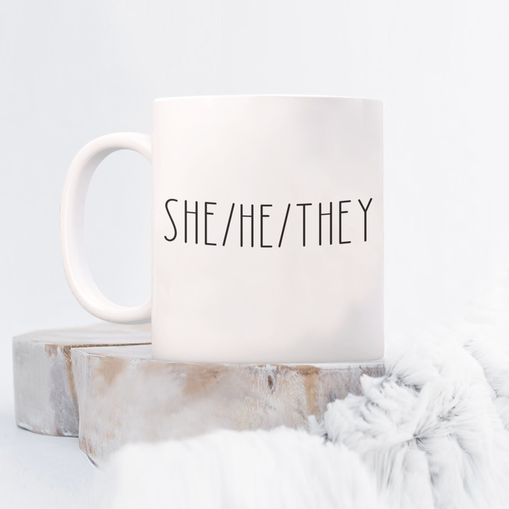 Non-binary Mug, Non-binary Coffee Cup, Gifts for Non-binary Friends and Family, He She They Pronouns Mug
