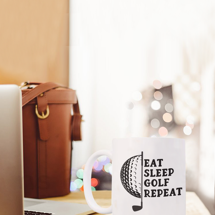 Funny Golf Mug, Coffee Cup Gift for Golfer, Eat Sleep Golf Repeat, For Golfer's Birthday, Athlete Gifts for him or her